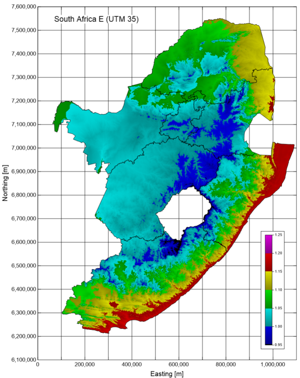 South Africa E air density