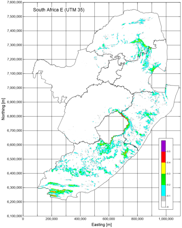 South Africa E ruggedness index