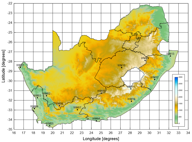 South Africa terrain elevation