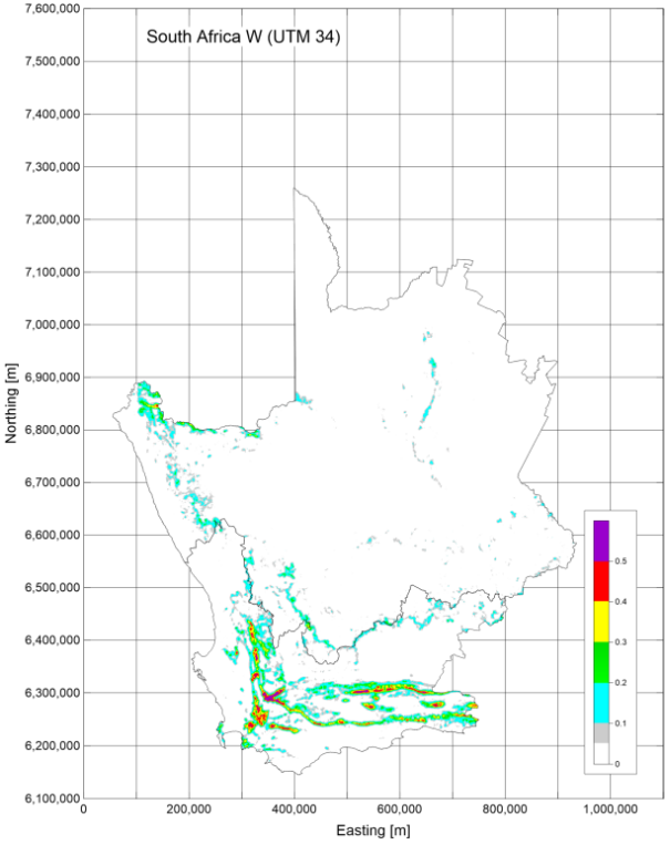 South Africa W ruggedness index